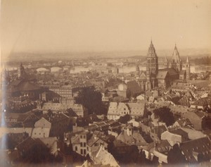 Germany Mainz Cathedral St Martin panorama Old Photo 1880