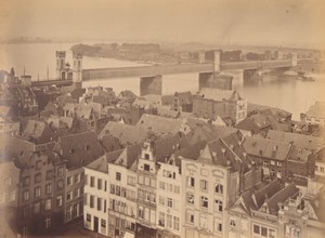 Germany Cologne Rhine Bridge Dombrücke Old Photo 1880 #2
