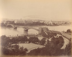 Germany Koblenz Rhine Bridge Pfaffendorf Old Photo 1880