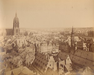 Germany Frankfurt panorama churches Old LL Photo 1880