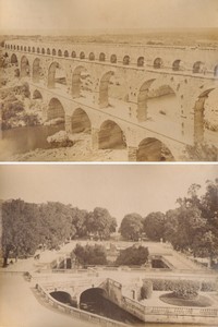 France Pont du Gard Bridge & Nimes Foutain garden Old Photos Neurdein 1880