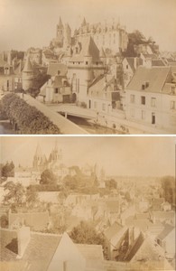 France Loches Château & Panorama anciennes Photos Neurdein 1880