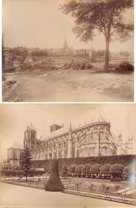 France Bourges cathedrale & Autun panorama anciennes Photos Neurdein 1880