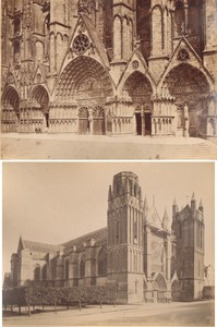 France Bourges cathedrale & Poitiers cathedrale anciennes Photos Neurdein 1880