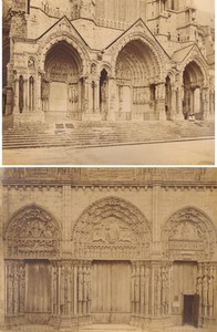 France Chartres cathedrale portails 2 anciennes Photos Neurdein 1880