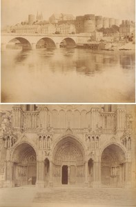 France Angers château & Chartres cathedrale anciennes Photos Neurdein 1880