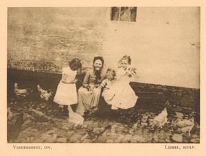 Belgium l'Art en Photographie Old Lady & Children Halftone Vanderborgt 1901
