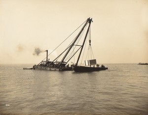 France Dunkerque Port Extension Construction work Old Photo 1935 #1