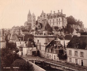 France Loches Panorama Castle Old Photo Peigné 1900
