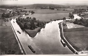 France Compiegne confluence of the Oise and the Aisne Old Aerial Photo 1960