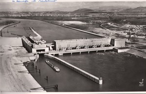 France Montelimar dam Old Aerial Photo 1960