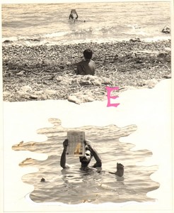 Israel Amiram Young Boy & Dad? Dead Sea 2 Old Maziere Photos 1969 #13