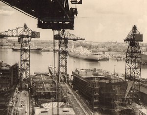Poland Gdansk shipyard Old Photo 1962