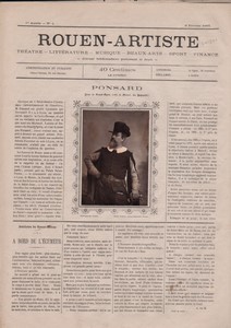 France  Journal Rouen Artiste Ponsard Basse Grand Opera Ancienne Photo Tourtin 1883