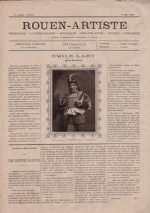 France Newspaper Rouen Artiste Emile Lary Opera Comique Tenor Tourtin Photo 1883