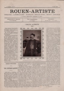 France Newspaper Rouen Artiste Ben-Aben Opera Baritone Old Tourtin Photo 1883