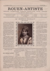 France Newspaper Rouen Artiste Sophie Dorian Opera Singer Old Tourtin Photo 1883