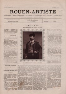 France  Journal Rouen Artiste Paravey Opera Premiere Basse Chantante Ancienne Photo Tourtin 1883