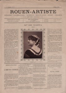 France  Journal Rouen Artiste Mlle de Basta Opera Contralto Ancienne Photo Tourtin 1883