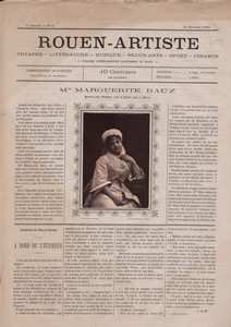 France  Journal Rouen Artiste Marguerite Baux Premiere forte Chanteuse Opera Ancienne Photo Reutlinger 1883
