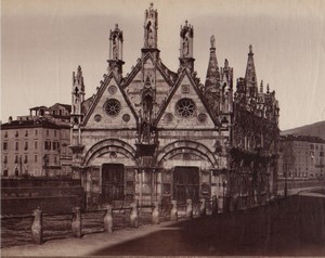 Italie Pise eglise Santa Maria della Spina  Ancienne Grande Photo 1880