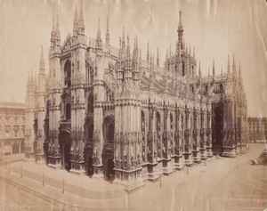 Italie Dôme de Milan Cathedrale  Ancienne Grande Photo 1880 #2