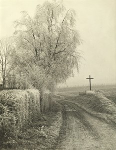 France Nord Countryside Dirt Road Winter Scene Old Deplechin Photo 1990