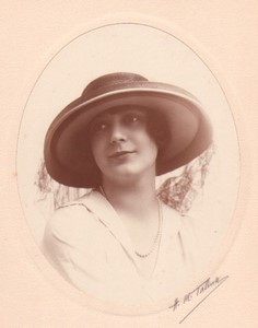 France Paris French Fashion Mlle Le Guevel Hat Old Photo Talma Manuel 1920's