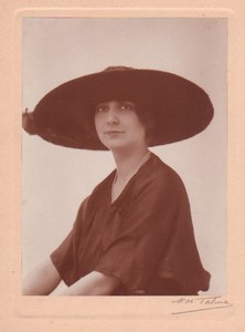 France Paris Mode Feminine Chapeau Mlle Le Guevel ancienne Photo Talma Henri Manuel 1920's