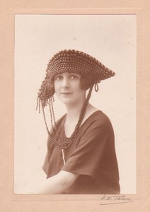 France Paris Mode Feminine Chapeau Mlle Le Guevel ancienne Photo Talma Henri Manuel 1920's