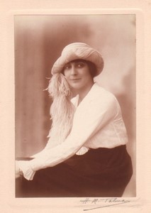 France Paris French Fashion Mlle Le Guevel Hat Old Photo Talma Manuel 1920's