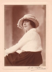 France Paris Mode Feminine Chapeau Mlle Le Guevel ancienne Photo Talma Henri Manuel 1920's