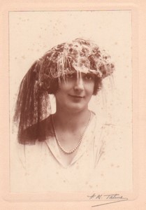 France Paris Mode Feminine Chapeau Mlle Le Guevel ancienne Photo Talma Henri Manuel 1920's