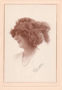 France Paris Mode Feminine Chapeau Mlle Le Guevel ancienne Photo Talma Henri Manuel 1920's