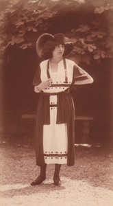 France Paris Mode Feminine Robe Mlle Le Guevel ancienne Photo Talma Henri Manuel 1920's