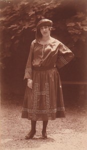 France Paris French Fashion Mlle Le Guevel Dress Old Photo Talma Manuel 1920's