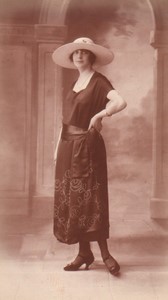 France Paris French Fashion Mlle Le Guevel Dress Old Photo Talma Manuel 1920's