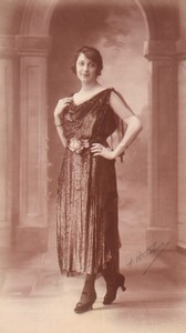 France Paris French Fashion Mlle Le Guevel Dress Old Photo Talma Manuel 1920's