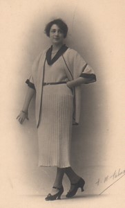 France Paris French Fashion Mlle Le Guevel Dress Old Photo Talma Manuel 1920's