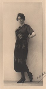 France Paris Mode Feminine Robe Mlle Le Guevel ancienne Photo Talma Henri Manuel 1920's