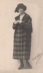 France Paris French Fashion Mlle Le Guevel Coat Old Photo Talma Manuel 1920's