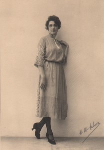 France Paris French Fashion Mlle Le Guevel Dress Old Photo Talma Manuel 1920's