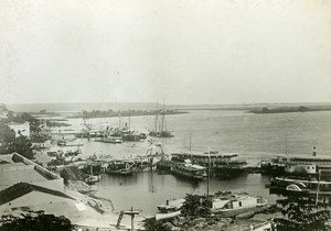 Brazil Corumba Harbour Rio Paraguay Panorama Old Cabinet Card Photo 1900