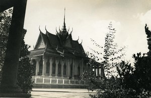 Indochina Cambodia Phnom Penh temple of Wat Old Amateur Snapshot Photo 1930