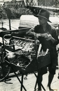 Indochina Vietnam Cat Lay Street Retailer Old Amateur Snapshot Photo 1930