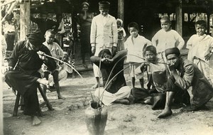 Indochina Laos People drinking Old Amateur Snapshot Photo 1930
