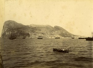 United Kingdom Gibraltar panorama Old Photo 1885