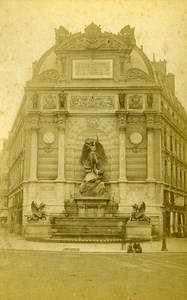 France Paris Saint Michel Fountain Old Cabinet Photo Debitte & Herve 1875