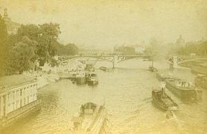 France Paris Seine River from Pont Royal Cabinet Photo Debitte & Herve 1875