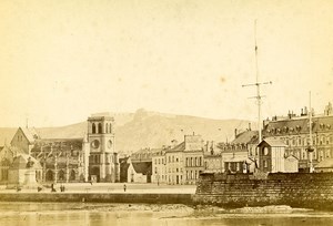 France Cherbourg Panorama Port Old Cabinet Photo Rideau 1875